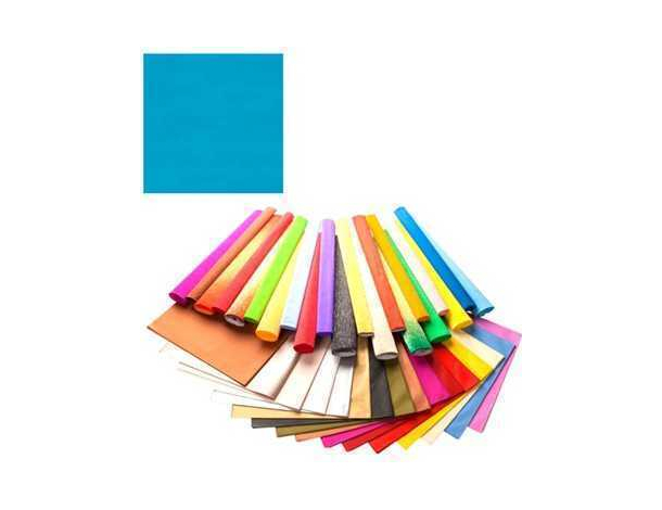 24x Fogli Carta Velina 21gr Colore Turchese 50x76 cm Cartamodello Hobby Scuola