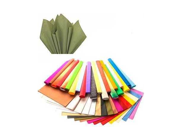 24x Fogli Carta Velina 21 gr Colore Verde Oliva 50x76cm Cartamodello Scuola