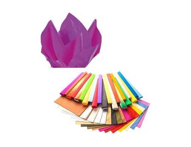 24x Fogli Carta Velina 21gr Colore Viola 50x76cm Cartamodello Hobby Scuola