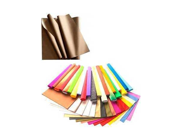 24x Fogli Carta Velina 23gr Colore Bronzo 50x76cm Cartamodello Hobby Scuola
