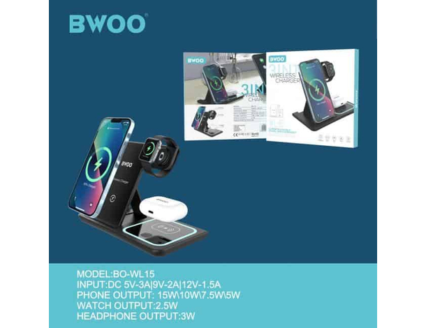 Caricabatterie Wireless Base Stazione di Ricarica Senza Fili QI Induzione...