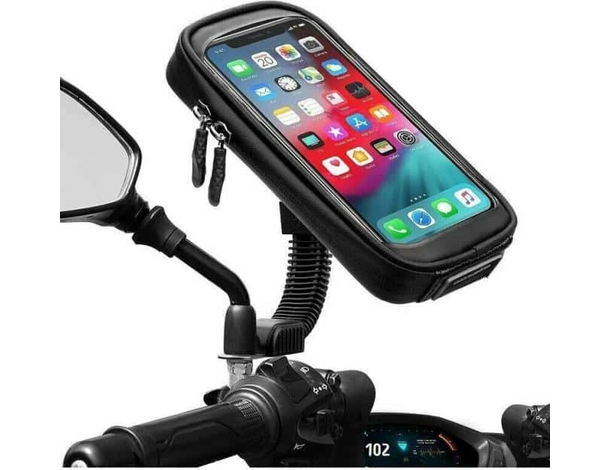 Porta Smartphone Impermeabile Universale Moto Scooter Stand Specchietto 360°