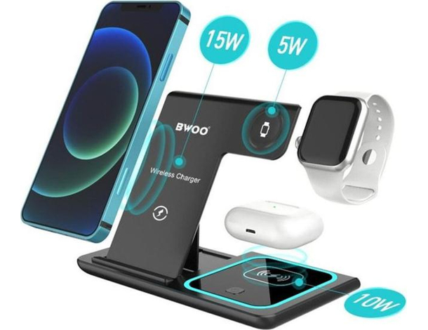 Caricabatterie Wireless Base Stazione di Ricarica Senza Fili QI Induzione...