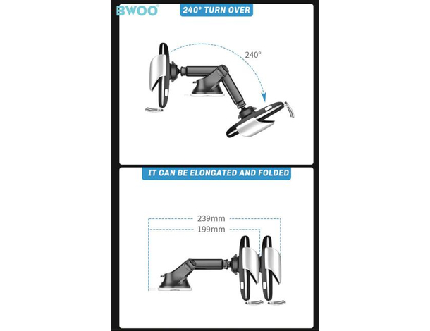 Porta Cellulare a Ventosa Auto Carica Wireless Bloccaggio Automatico Senza...