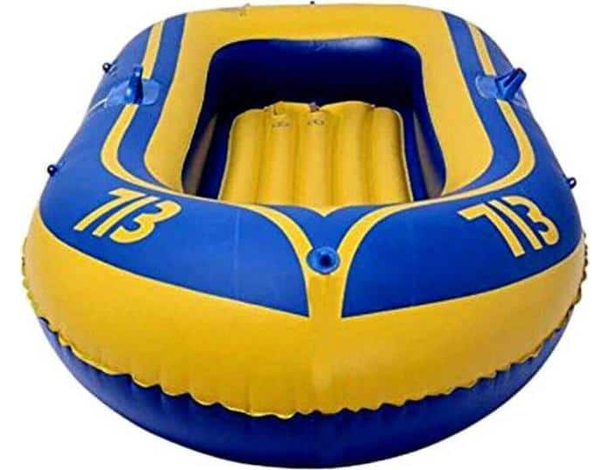 Canotto gonfiabile 1 persona pvc max 90kg gommone giallo blu bambini mare acqua