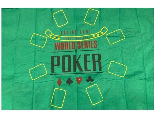 Copri Tavolo Panno Verde 60x90 cm Gioco Poker Texas Hold'em Black Jack