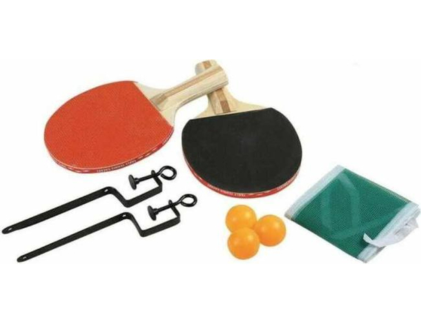 Kit Tennis da Tavolo Ping Pong con Racchette 3 Palline Rete con Morsetti