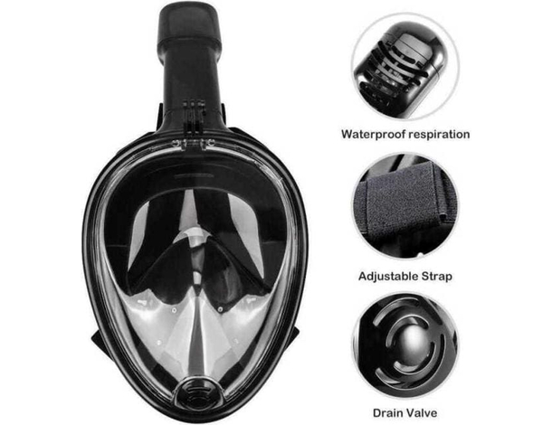 Maschera subacquea integrale montatura action cam sub immersione mare 8