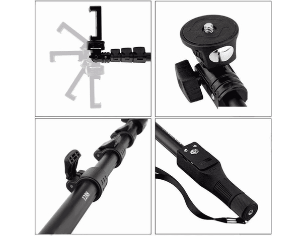 Bastone Per Selfie Retrattile Con Bluetooth Di Scatto iPhone iOS e Android 3