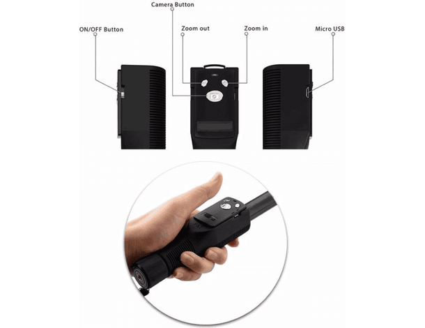 Bastone Per Selfie Retrattile Con Bluetooth Di Scatto iPhone iOS e Android 5
