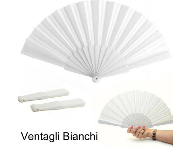 Ventaglio bianco per matrimonio sposa wedding borsa feste party a tema