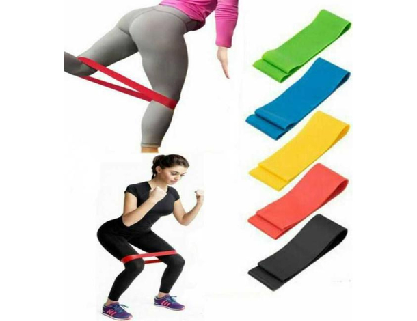 10x fasce bande elastiche resistenza fitness palestra allenamento silicone...