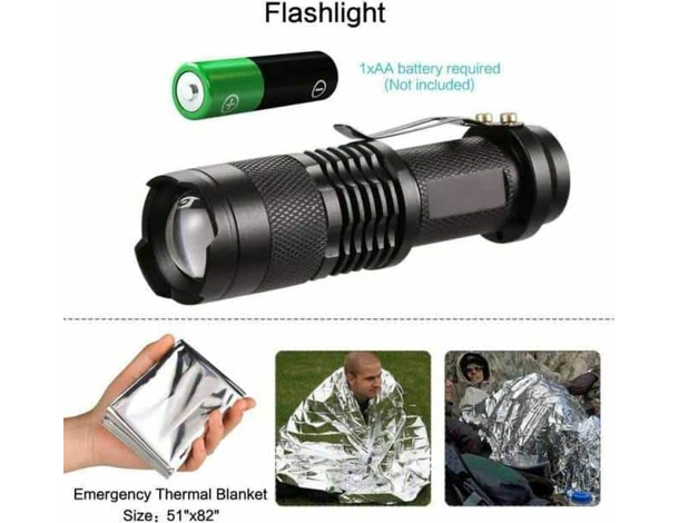 Kit di Sopravvivenza Militare 13 in 1 Professionale Emergenza Escursioni...