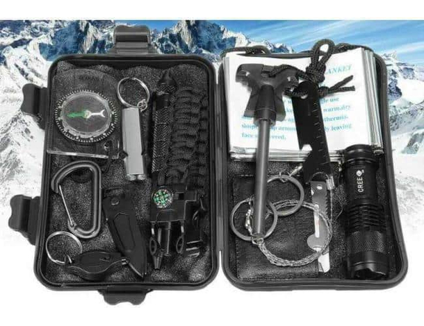 Kit di Sopravvivenza Militare 13 in 1 Professionale Emergenza Escursioni...