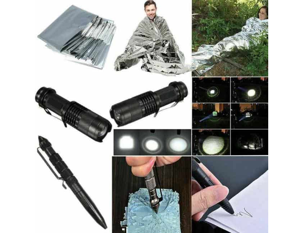 Kit di Sopravvivenza Militare 13 in 1 Professionale Emergenza Escursioni...