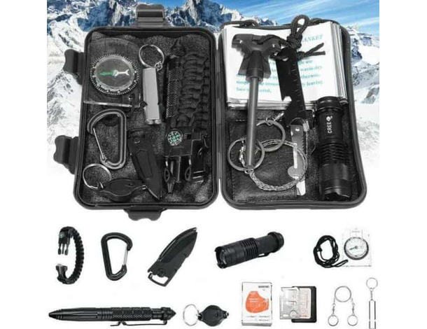 Kit di Sopravvivenza Militare 13 in 1 Professionale Emergenza Escursioni Viaggi