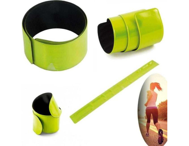 2x Bracciale Catarifrangente Sicurezza Notturna Alta Visibilità Sport Corsa
