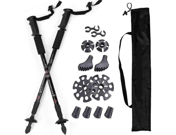 2x Bastoni da Trekking Telescopico Escursione Antishock in Alluminio 135cm