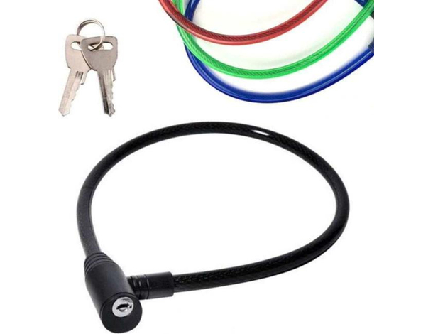 2x Catena Lucchetto per Bicicletta 8x650mm Sicurezza Antifurto 2 Chiavi Acciaio