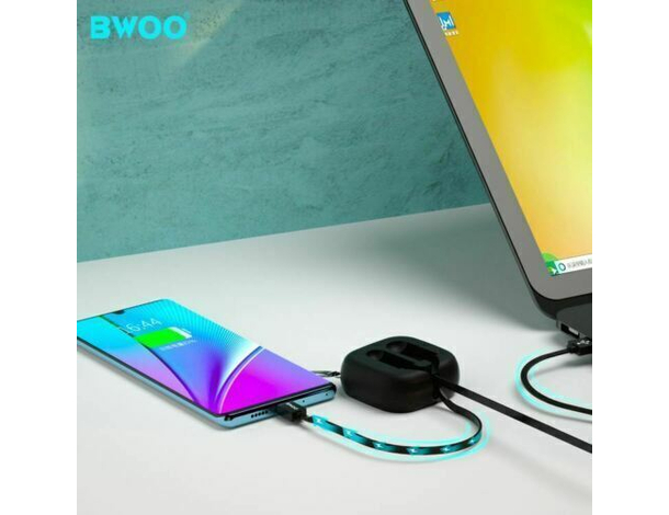 Cavo MICRO USB Carica Trasmissione Dati Veloce 2.4A Retrattile Anti Groviglio...