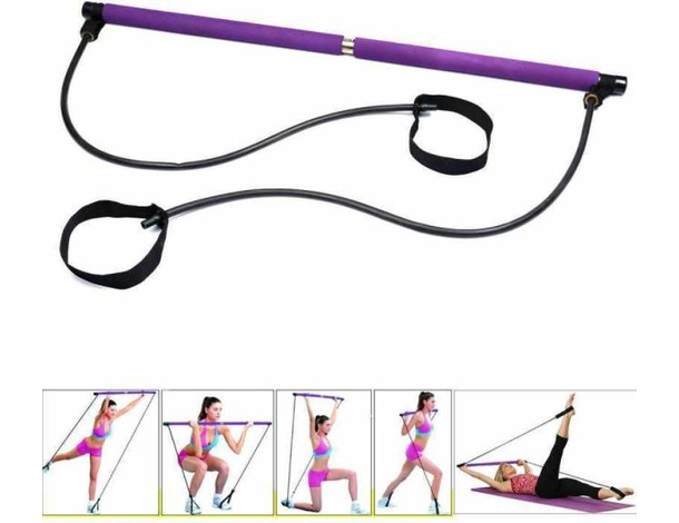 Attrezzo pilates elastico esercizi braccia resistenza corda elastica...