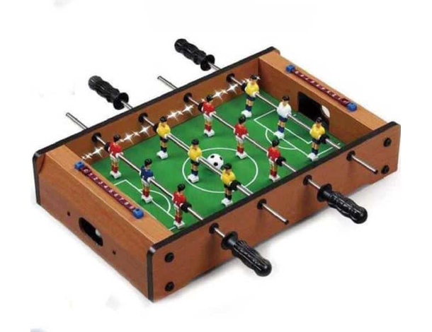 Calcio Balilla Biliardino da Tavolo in Legno 4 Stecche Calcetto 50x31.5x9.5 cm