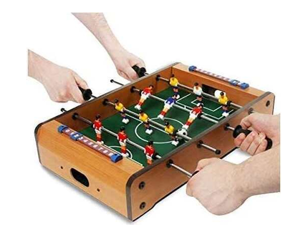 Calcio Balilla Biliardino da Tavolo in Legno 4 Stecche Calcetto 50x31.5x9.5...