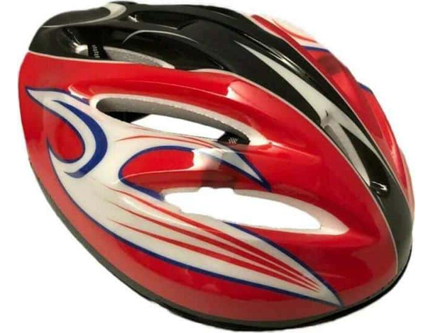 Casco bici protezione testa ciclista rosso blu caschetto universale ultraleggero