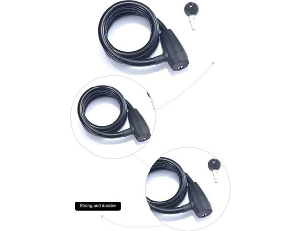 Catena di Sicurezza Acciaio Antifurto Bici Scooter Lucchetto 2 Chiavi...