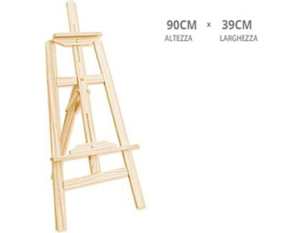 Cavalletto treppiede legno stativo quadro artista telo disegno pittore miisure