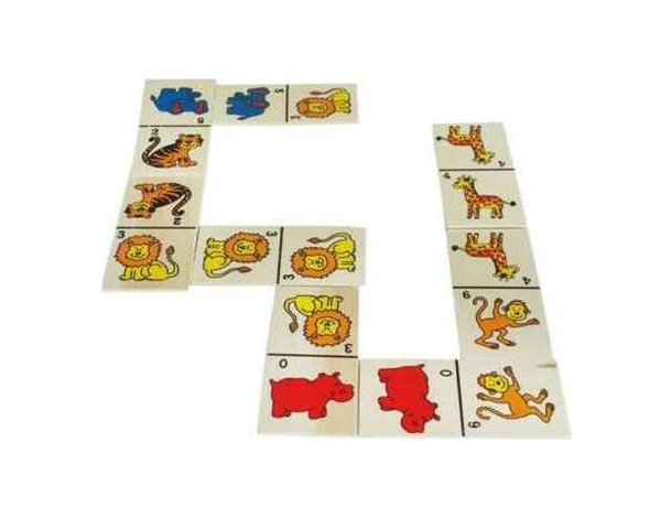 Domino per Bambini Gioco di Società Strategia con 28 Tessere Animali Giungla
