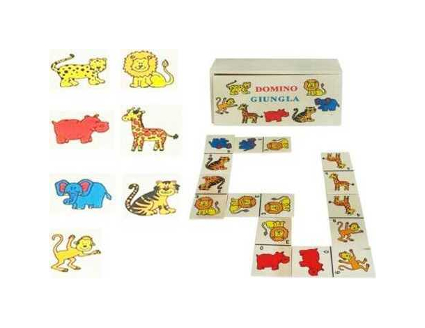 Domino per Bambini Gioco di Società Strategia con 28 Tessere Animali Giungla...