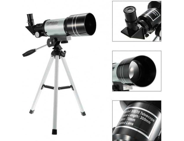 Set Telescopio Riflettore Astronomico con Mirino Treppiedi e Accessori F30070M