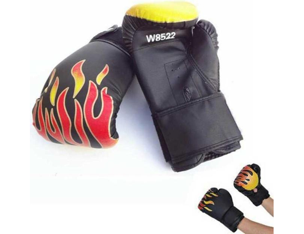 Guanti boxe fuoco bambini box sport lotta allenamento fascia avvolgente guantoni