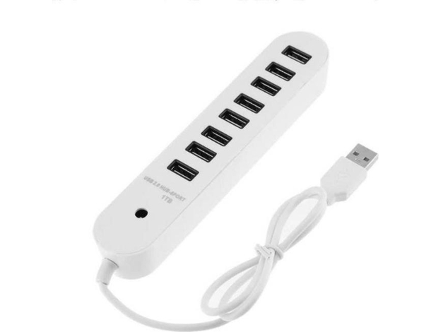 HUB 8 Porte USB Alimentatore Porta Chiavetta Pennetta Moltiplicatore 1TB
