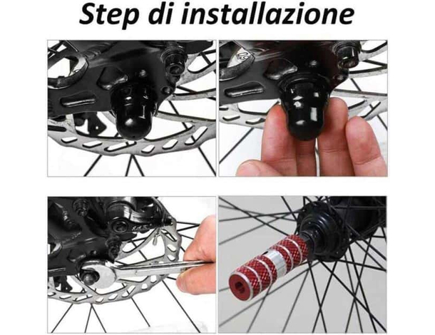 Pedane bici poggiapiedi asse anteriore posteriore ciclismo 6 x 2,3 cm accessori