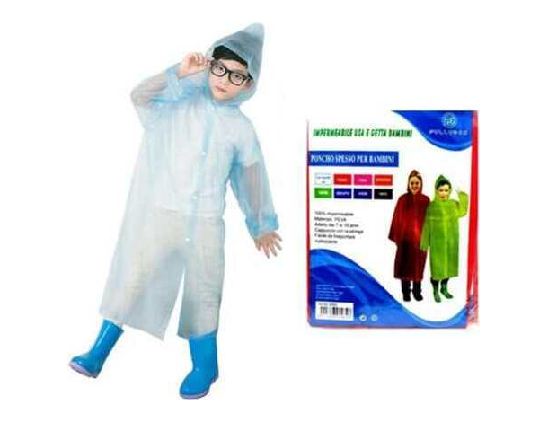 Poncho per Bambini Impermeabile con Cappuccio dai 7 ai 10 Anni Riutilizzabile...