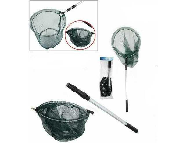 Retino da Pesca con Manico Telescopico Pieghevole 90cm Mare Lago Fiume Hobby