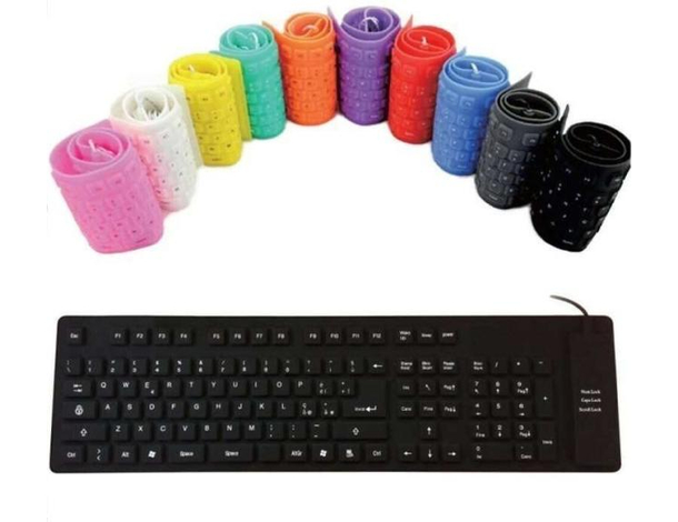 Tastiera Silicone Flessibile USB PS2 Laptop PC Notebook Impermeabile Lavabile
