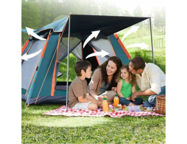 Tenda da Campeggio 4-5 Posti Persone Impermeabile Automatica Anti-UV...