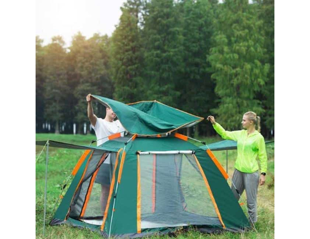 Tenda da Campeggio 4-5 Posti Persone Impermeabile Automatica Anti-UV...
