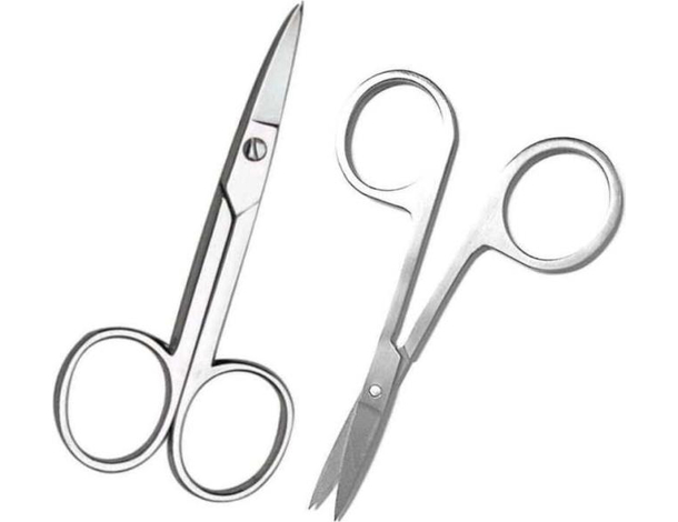 2x Forbici per Unghie Forbicine in Acciaio Forbice a Punta Manicure Pedicure