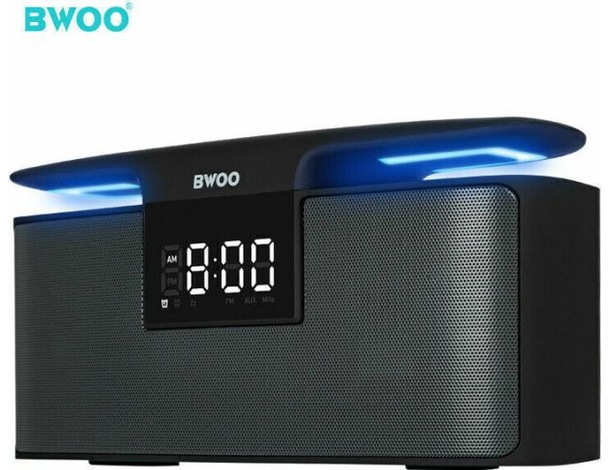 Cassa Speaker Altoparlante Bluetooth 5.0 Orologio Sveglia Digitale LED 12W...