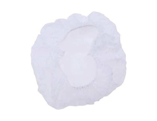 250x Cuffia Monouso in TNT con Elastico Copricapo Cuoco Infermiera Bianco 2