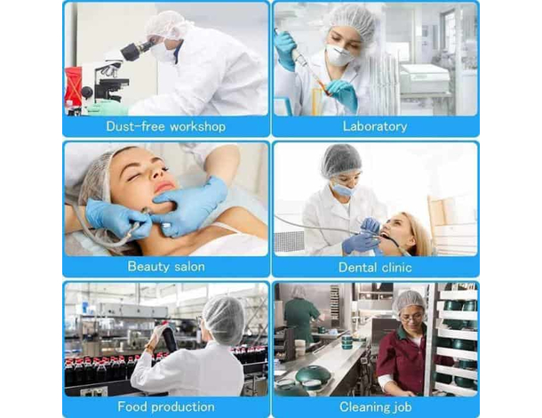 250x Cuffia Monouso in TNT con Elastico Copricapo Cuoco Infermiera Bianco 5