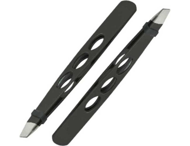 2x Pinzette Sopracciglia Professionali Bellezza Pinze Acciaio Viso Donna Peli