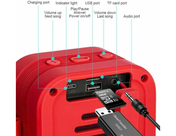 Cassa Sound Speaker 5w Altoparlante Bluetooth Moschettone Wireless...