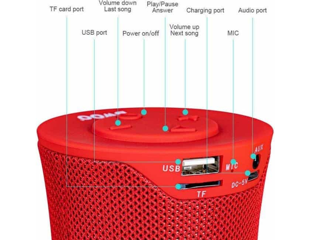 Speaker BT Bluetooth Altoparlante Wireless Portatile RGB Canton Tower 5w...