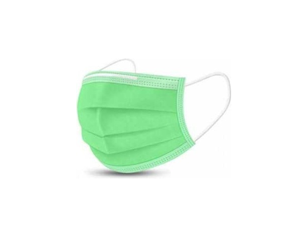 50x Mascherine Tipo II Certificate CE Colore Verde Monouso per Naso Bocca Viso