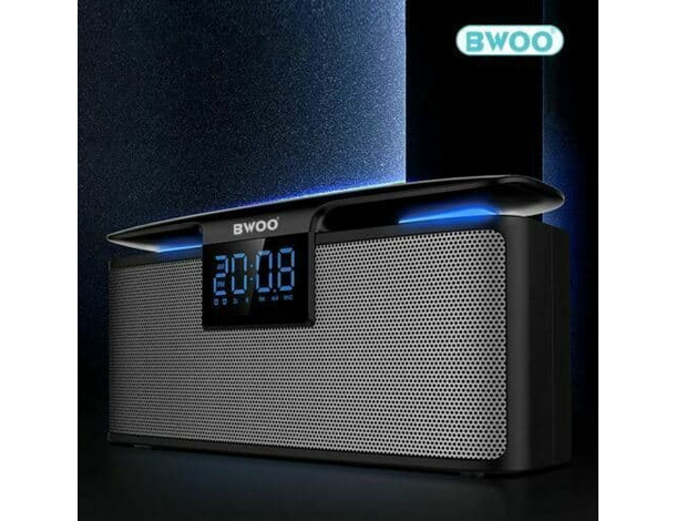 Cassa Speaker Altoparlante Bluetooth 5.0 Orologio Sveglia Digitale LED 12W...